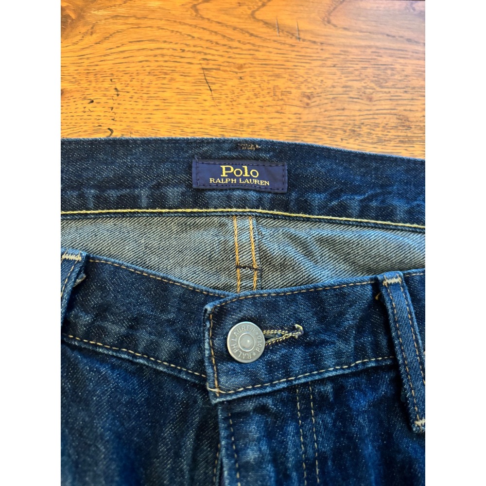 Polo Ralph Lauren Mens Dark Wash Straight Leg Authentic Denim Jeans 36x32